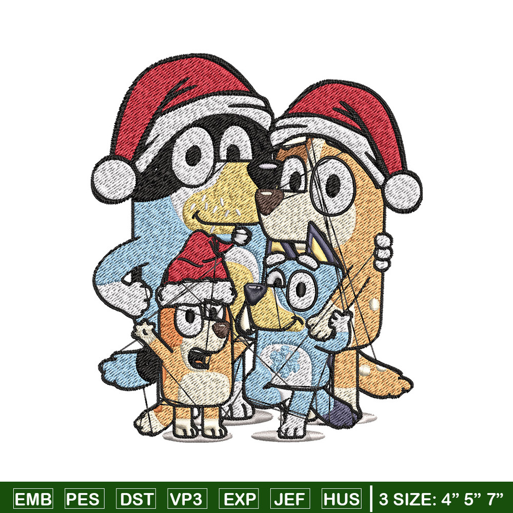 Bluey family chrismas Embroidery Design,Bluey Embroidery,Embroidery File, Brand Embroidery, Logo shirt, Digital download.jpg