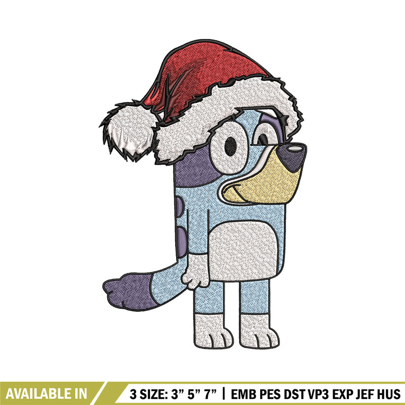 Bandit chrismas hat Embroidery Design, Bluey Embroidery, Embroidery File, Brand Embroidery, Logo shirt, Digital download.jpg