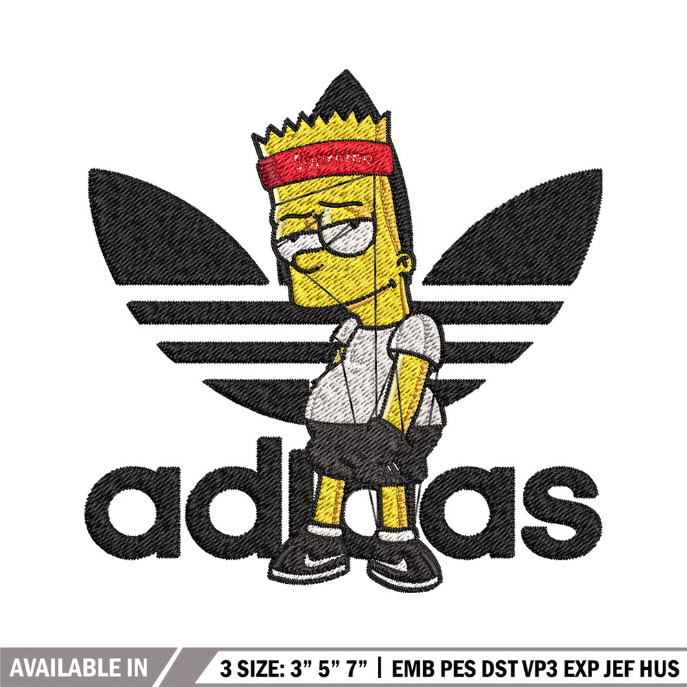 Bart adidas Embroidery Design, Adidas Embroidery, Embroidery File, Brand Embroidery, Logo shirt, Digital download.jpg