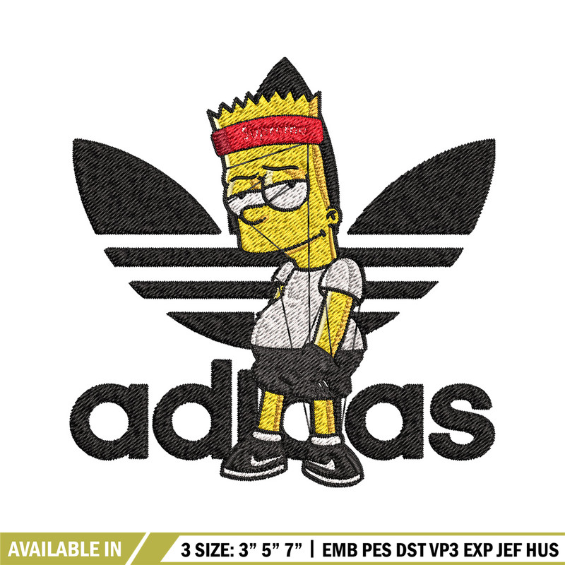 Bart adidas Embroidery Design, Adidas Embroidery, Embroidery File, Brand Embroidery, Logo shirt, Digital download.jpg