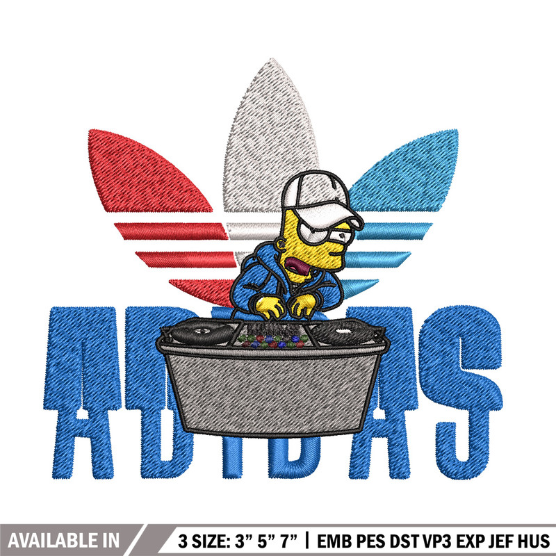 Bart dj adidas Embroidery Design, Adidas Embroidery, Brand Embroidery, Embroidery File, Logo shirt, Digital download.jpg