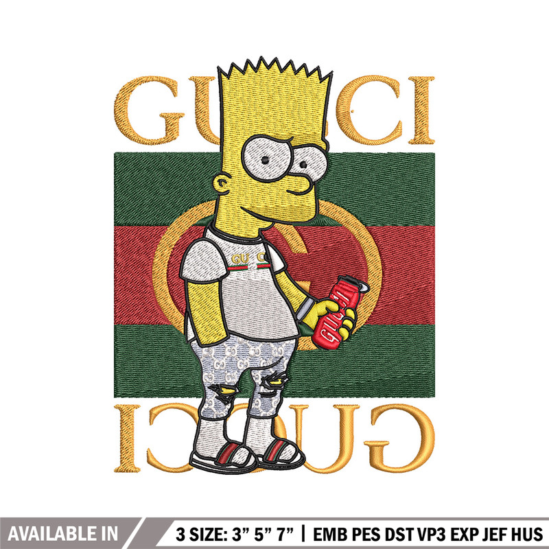 Bart gucci Embroidery Design, Gucci Embroidery, Embroidery File, Logo shirt, Sport Embroidery, Digital download.jpg