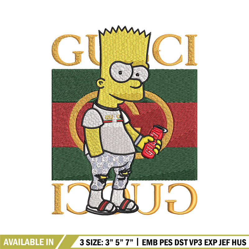 Bart gucci Embroidery Design, Gucci Embroidery, Embroidery File, Logo shirt, Sport Embroidery, Digital download.jpg
