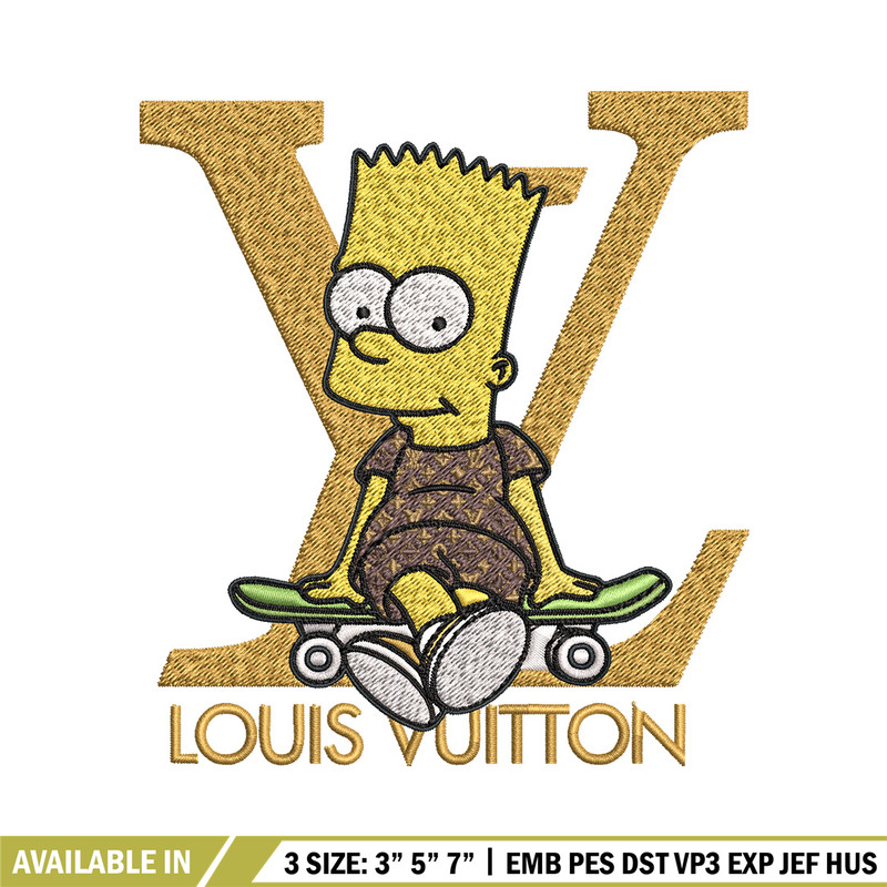 Bart simpson lv Embroidery Design, LV Embroidery, Embroidery File, Logo shirt, Sport Embroidery, Digital download.jpg