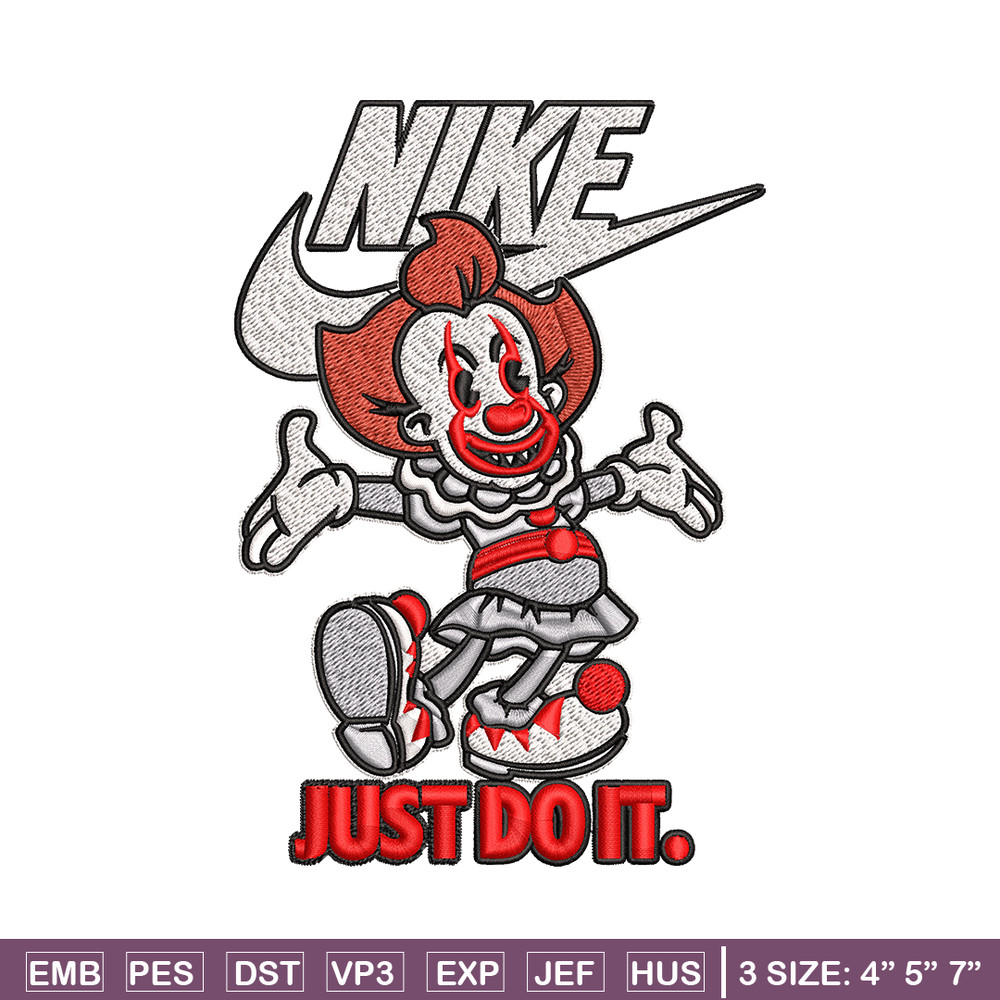 Just Do It Pennywise Embroidery design, Cartoon Embroidery, Nike design, Embroidery file, Nike logo. Instant download..jpg