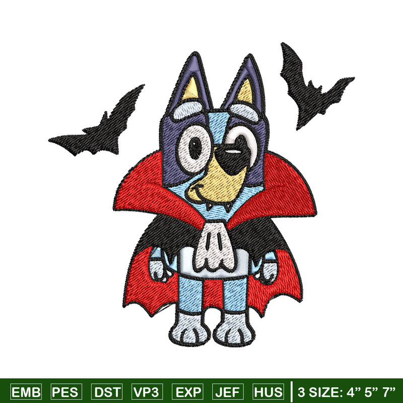 Bluey Halloween Embroidery design, Bluey Halloween Embroidery, cartoon design, Embroidery File, Digital download..jpg