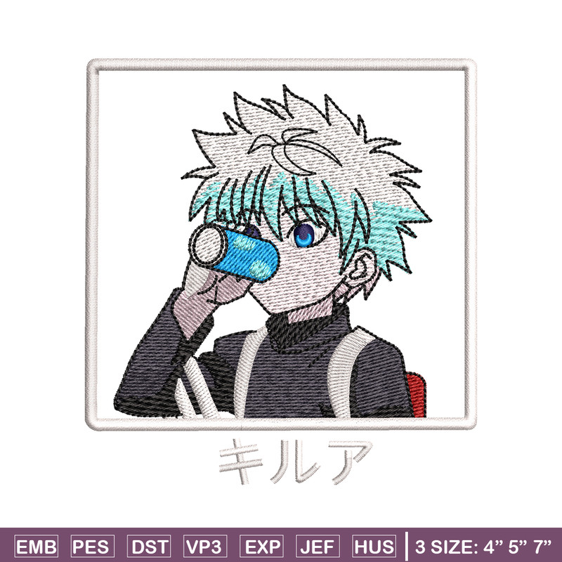 Killua embroidery design, hunter x hunter embroidery, anime design, logo design, anime shirt, Digital download..jpg