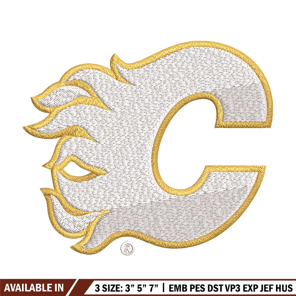 Calgary Flames Embroidery Design, Logo Embroidery, NHL Embroidery, Embroidery File, Logo shirt, Digital download.jpg