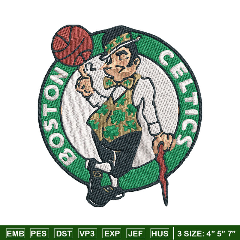 Boston Celtics Embroidery Design, Logo Embroidery, NBA Embroidery, Embroidery File, Logo shirt, Digital download.jpg