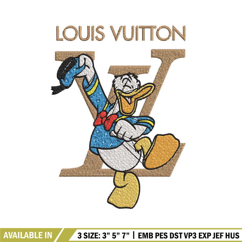 Duck cartoon lv Embroidery Design, LV Embroidery, Brand Embroidery, Embroidery File, Logo shirt, Digital download.jpg