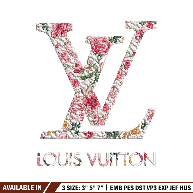 Flower louis vuitton Embroidery Design, Lv Embroidery, Embroidery File, Brand Embroidery, Logo shirt, Digital download.jpg