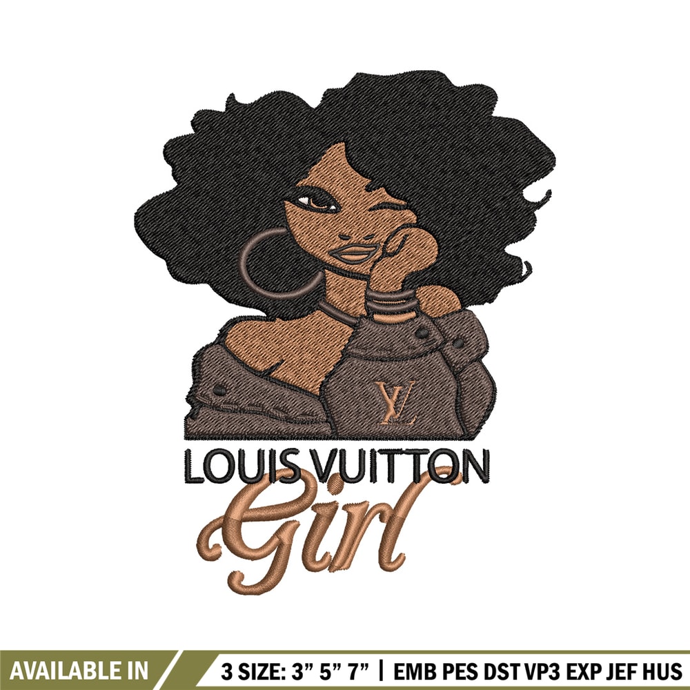 Girl loius vuitton Embroidery Design, LV Embroidery, Embroidery File, Brand Embroidery, Logo shirt, Digital download.jpg
