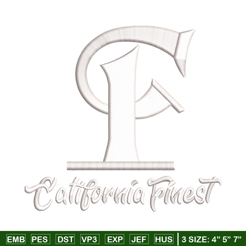 California Finest embroidery design, logo embroidery, logo design, embroidery file, logo shirt, Digital download..jpg