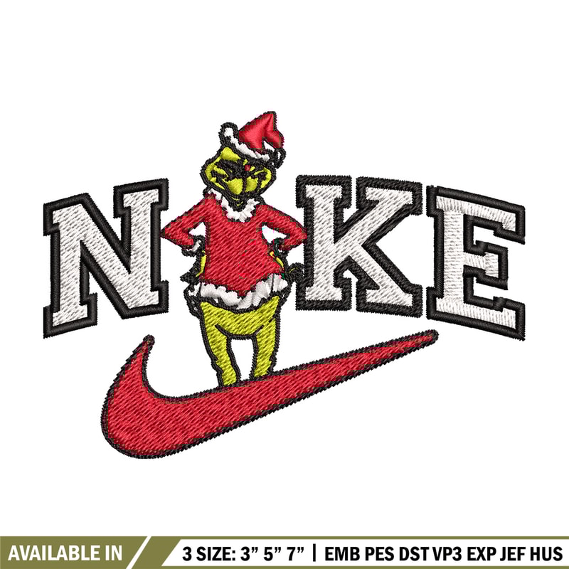 Grinch nike Embroidery Design, Nike Embroidery, Brand Embroidery, Embroidery File, Logo shirt, Digital download.jpg