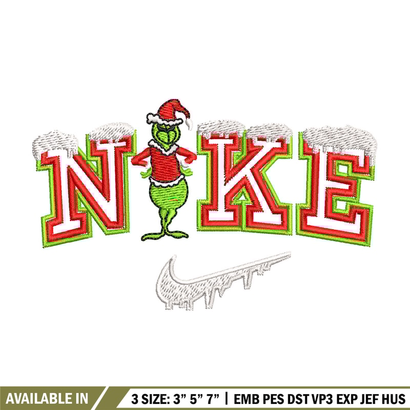 Grinch nike Embroidery Design, Nike Embroidery, Embroidery File, Brand Embroidery, Logo shirt, Digital download.jpg