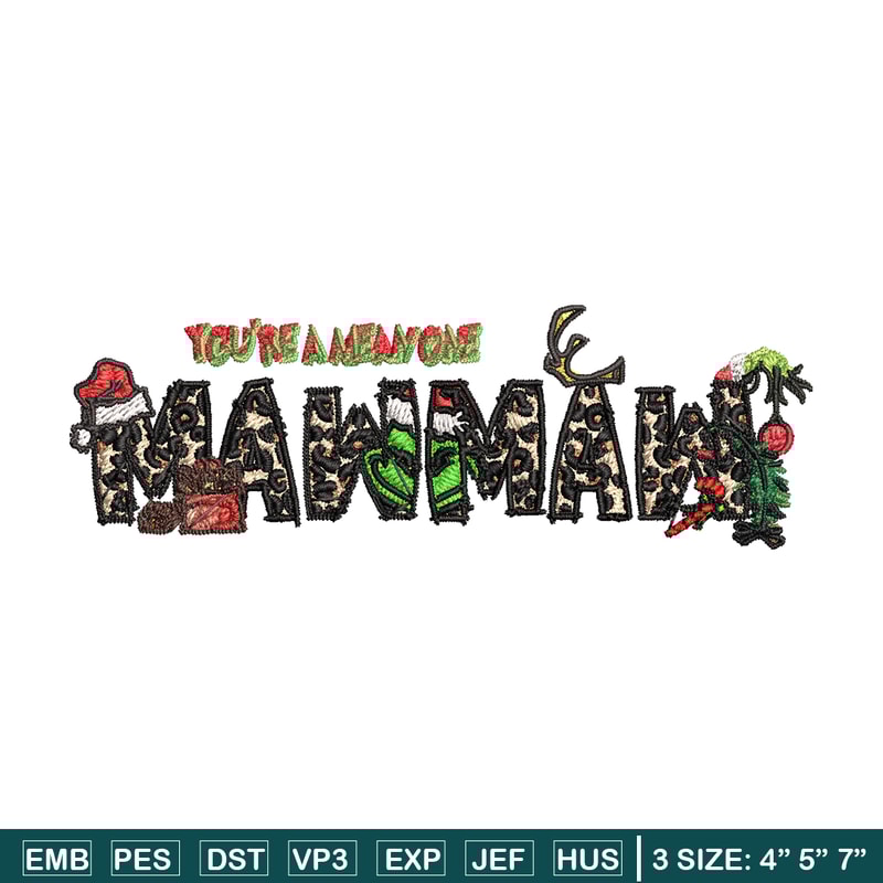 Maw Maw Ginch Christmas Embroidery design, Grinch Christmas Embroidery, Grinch design, Embroidery file, Digital download.jpg