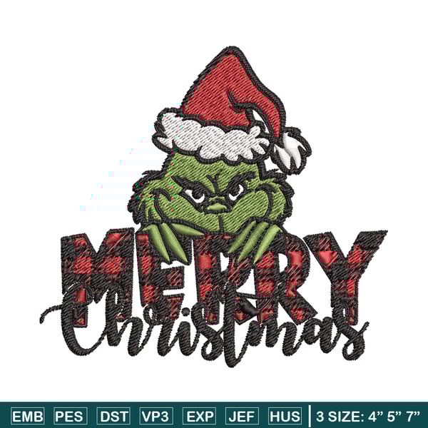 Merry Christmas Grinch Embroidery design, Christmas Grinch Embroidery, logo design, Embroidery File, Instant download..jpg