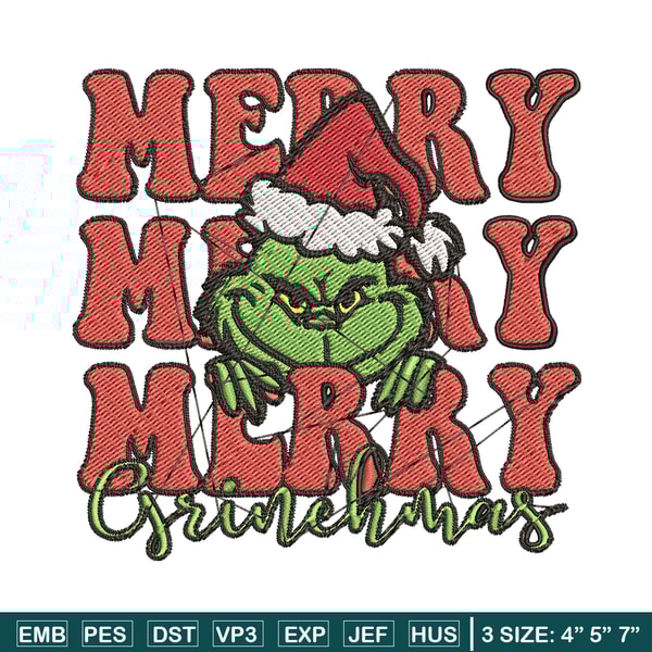 Merry Christmas Grinch Embroidery design, Grinch christmas Embroidery, logo design, Embroidery File, Instant download..jpg