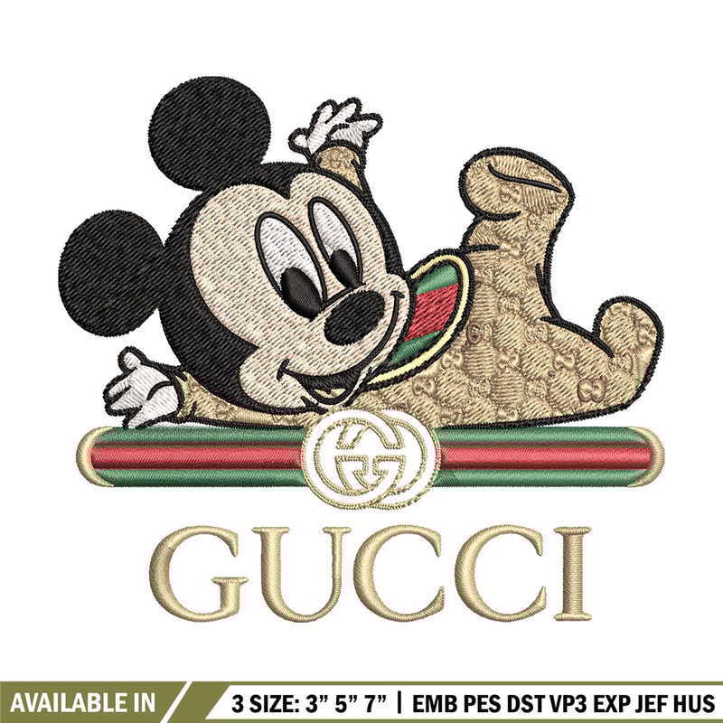 Mickey baby gucci Embroidery Design,Gucci Embroidery, Embroidery File, Logo shirt, Sport Embroidery, Digital download.jpg
