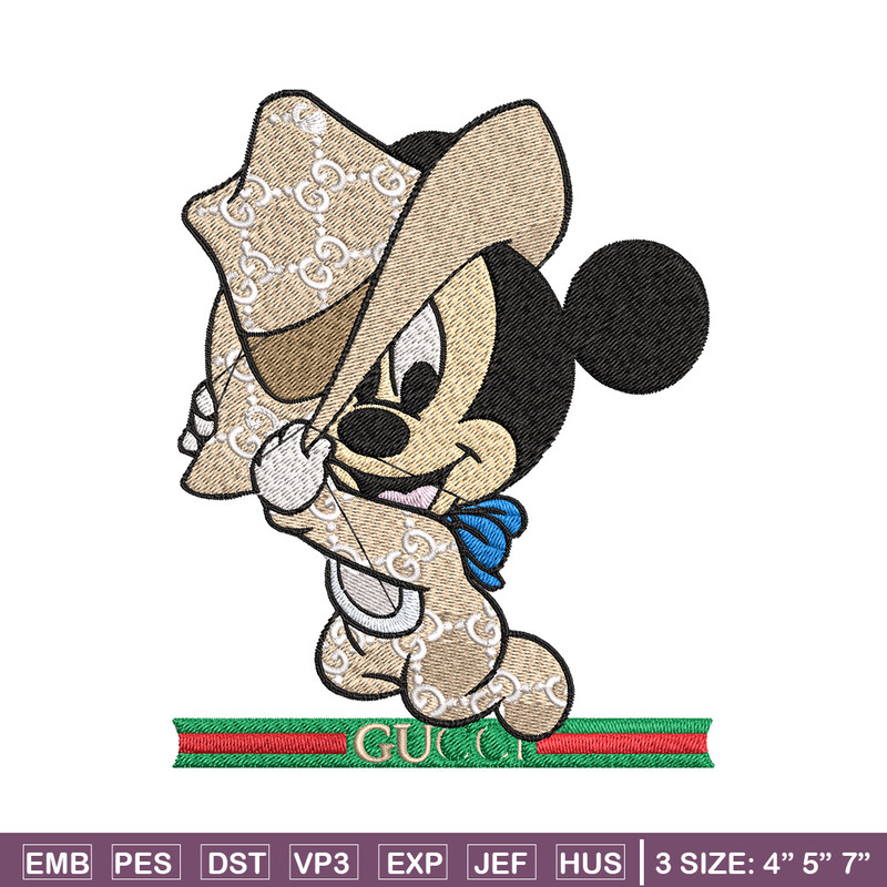 Mickey baby Embroidery Design, Gucci Embroidery, Embroidery File, Logo shirt, Sport Embroidery, Digital download.jpg