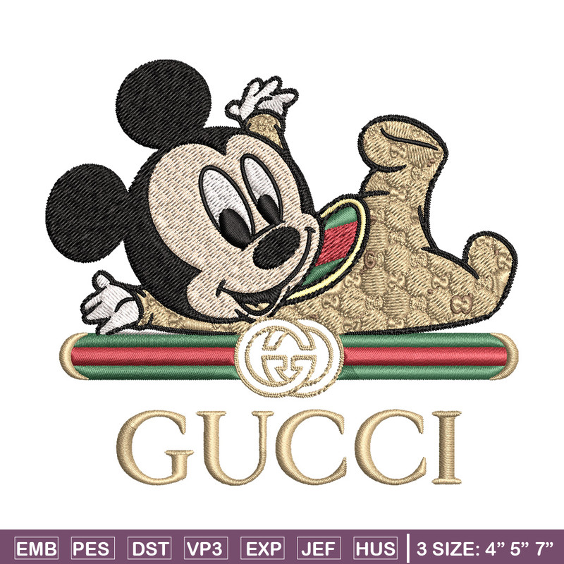 Mickey baby gucci Embroidery Design,Gucci Embroidery, Embroidery File, Logo shirt, Sport Embroidery, Digital download.jpg