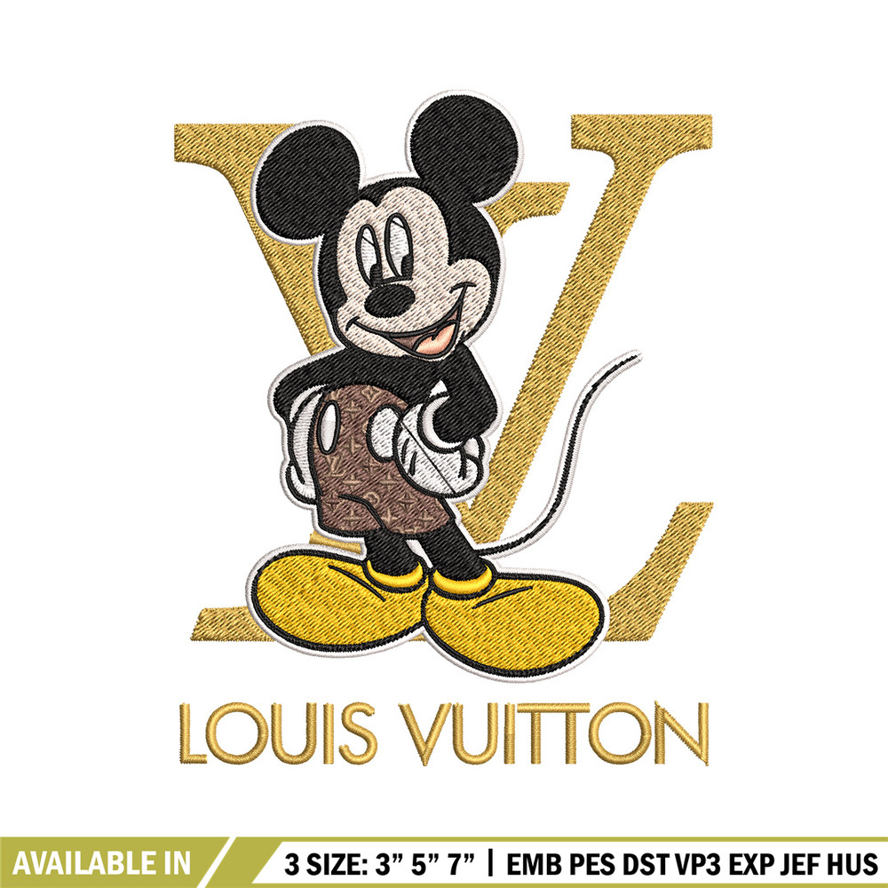Mickey logo lv Embroidery Design, Lv Embroidery, Embroidery File, Brand Embroidery, Logo shirt, Digital download.jpg