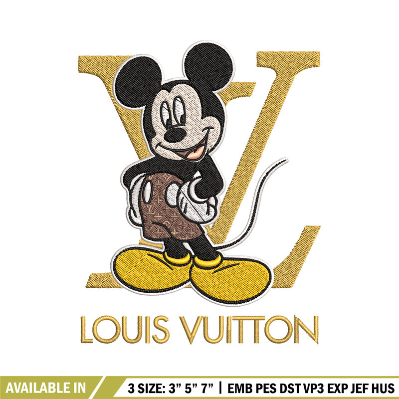 Mickey logo lv Embroidery Design, Lv Embroidery, Embroidery File, Brand Embroidery, Logo shirt, Digital download.jpg