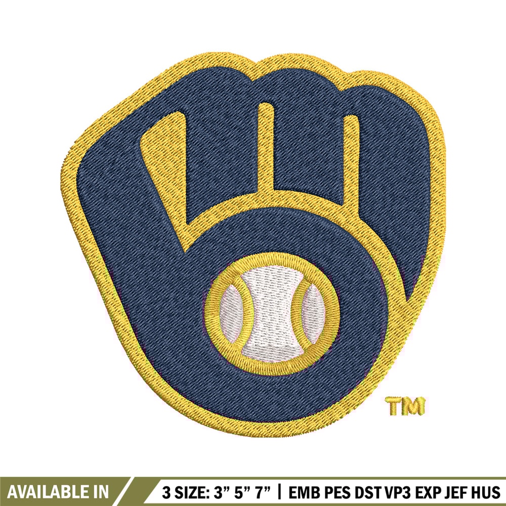 Milwaukee Brewers logo Embroidery, MLB Embroidery, Sport embroidery, Logo Embroidery, MLB Embroidery design.jpg