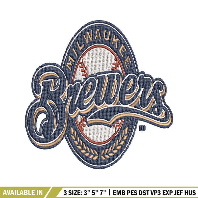 Milwaukee Brewers Embroidery Design, Logo Embroidery, MLB Embroidery, Embroidery File, Logo shirt, Digital download.jpg