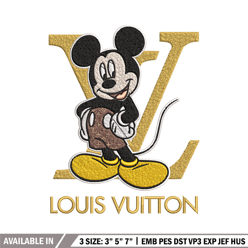 Mickey logo lv Embroidery Design, Lv Embroidery, Embroidery File, Brand Embroidery, Logo shirt, Digital download.jpg
