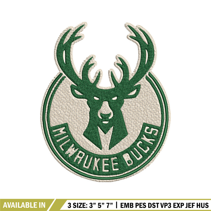 Milwaukee Bucks logo Embroidery, NBA Embroidery, Sport embroidery, Logo Embroidery, NBA Embroidery design.jpg