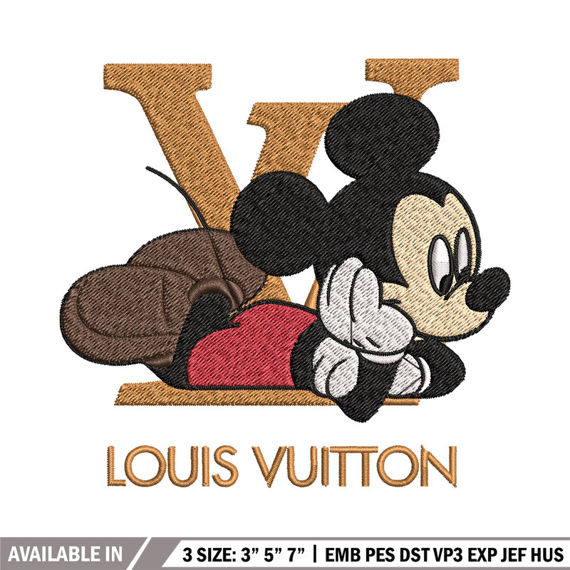Mickey louis vuitton Embroidery Design, Lv Embroidery, Embroidery File, Brand Embroidery, Logo shirt, Digital download.jpg