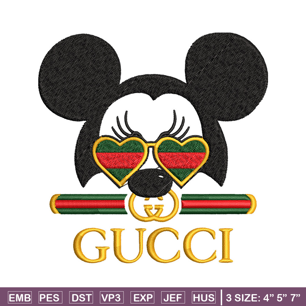 Mickey head gucci Embroidery Design, Gucci Embroidery, Brand Embroidery, Logo shirt, Embroidery File, Digital download.jpg