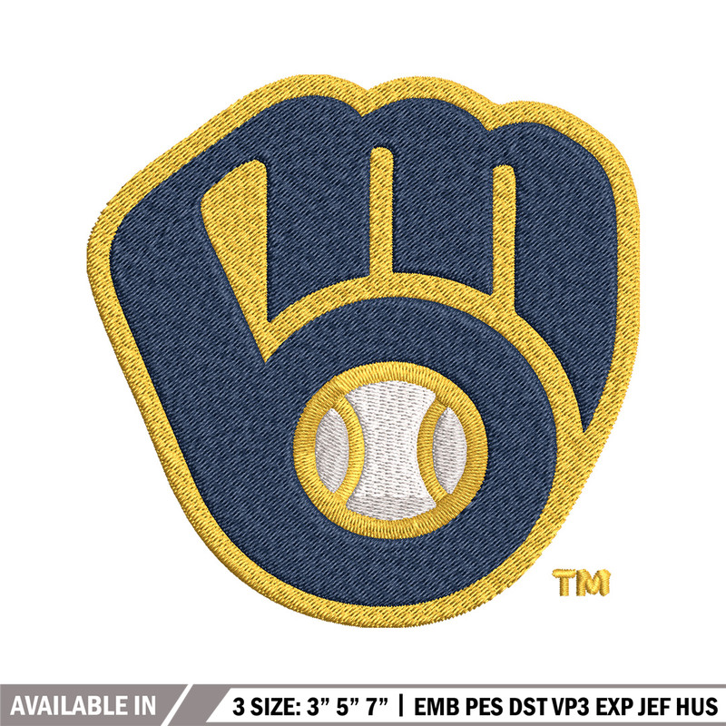 Milwaukee Brewers logo Embroidery, MLB Embroidery, Sport embroidery, Logo Embroidery, MLB Embroidery design.jpg