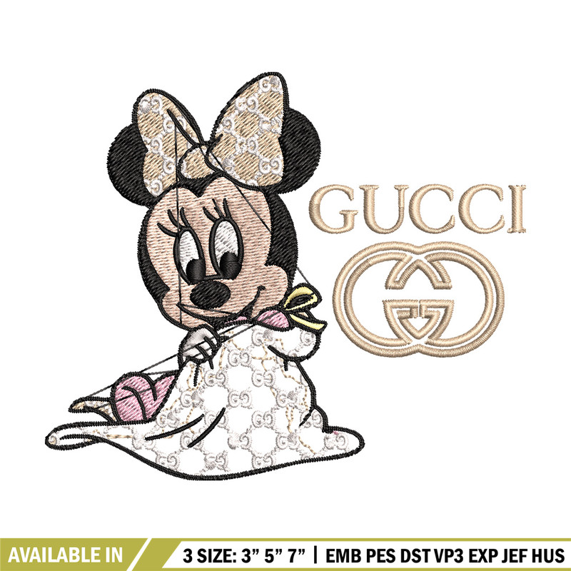 Minnie baby Embroidery Design, Gucci Embroidery, Embroidery File, Logo shirt, Sport Embroidery, Digital download.jpg