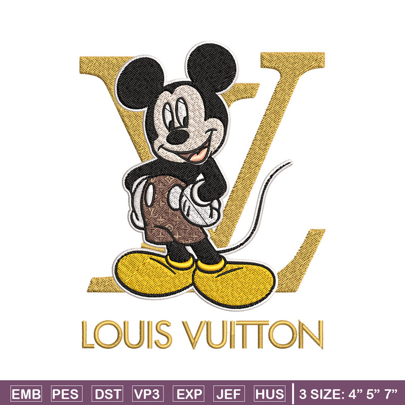 Mickey logo lv Embroidery Design, Lv Embroidery, Embroidery File, Brand Embroidery, Logo shirt, Digital download.jpg