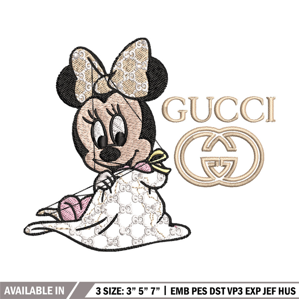 Minnie baby Embroidery Design, Gucci Embroidery, Embroidery File, Logo shirt, Sport Embroidery, Digital download.jpg