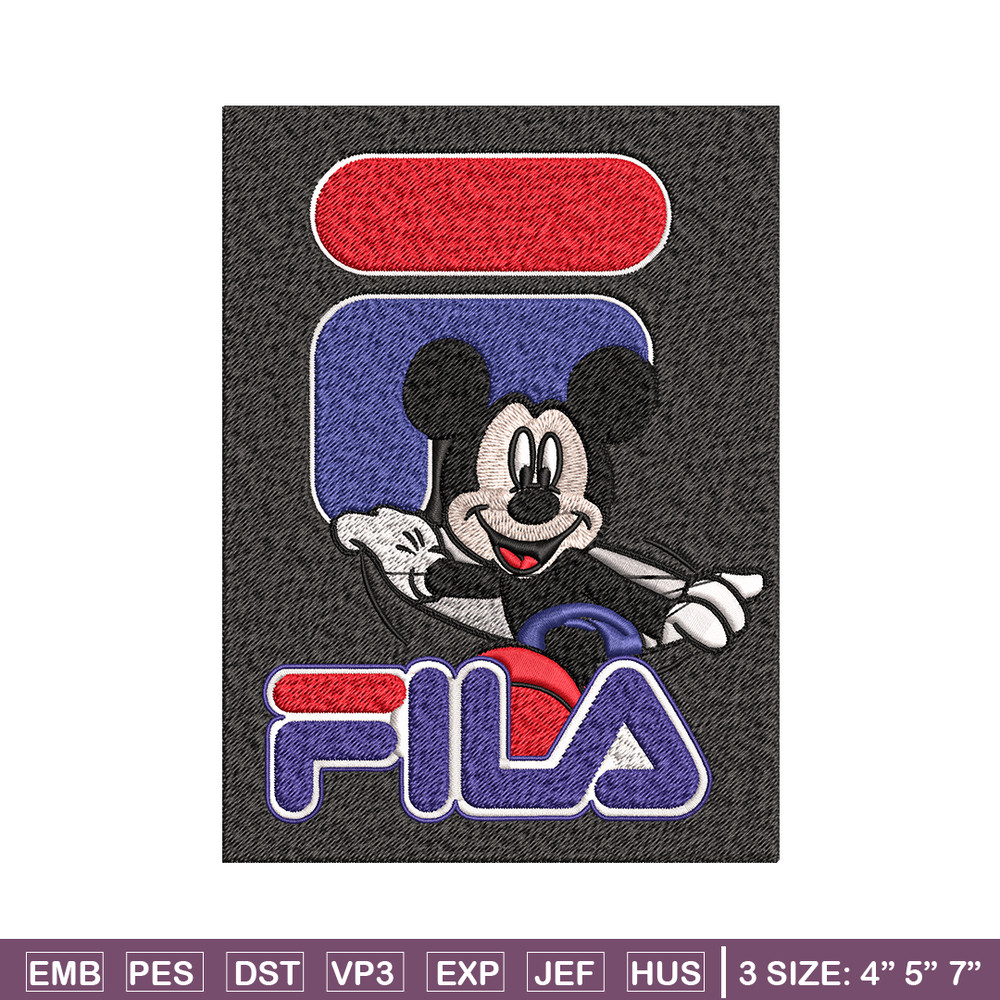 Mickey Mouse Fila Embroidery design, Disney Embroidery, cartoon design, Embroidery File, Fila logo, Instant download..jpg