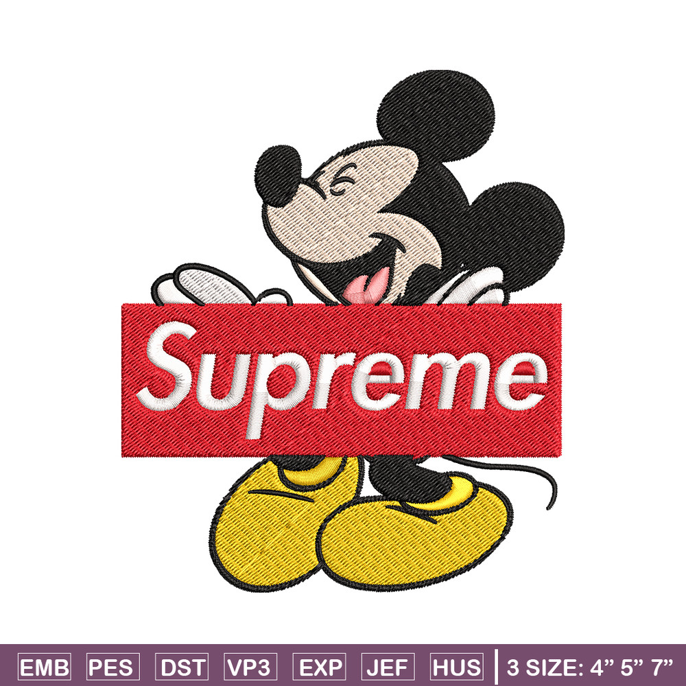 Mickey Mouse Supreme Embroidery design, Disney Embroidery, Disney design, Embroidery File, Digital download..jpg