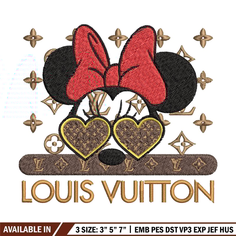 Minnie love lv Embroidery Design, Lv Embroidery, Embroidery File, Brand Embroidery, Logo shirt, Digital download.jpg