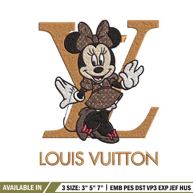 Minnie smile lv Embroidery Design, Lv Embroidery, Embroidery File, Brand Embroidery, Logo shirt, Digital download.jpg