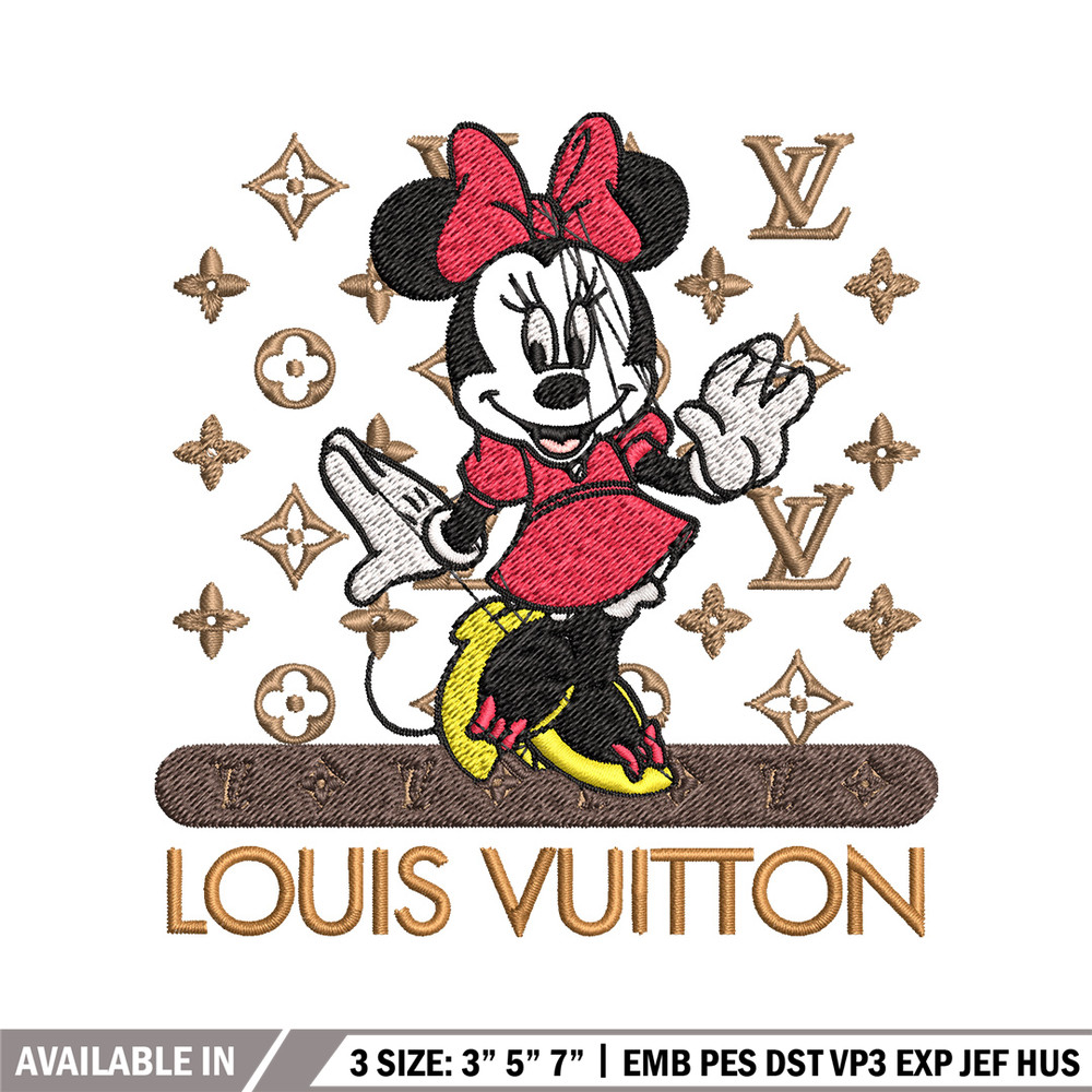 Minnie logo lv Embroidery Design, Lv Embroidery, Embroidery File, Brand Embroidery, Logo shirt, Digital download.jpg
