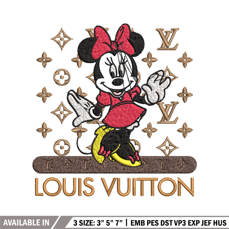 Minnie logo lv Embroidery Design, Lv Embroidery, Embroidery File, Brand Embroidery, Logo shirt, Digital download.jpg