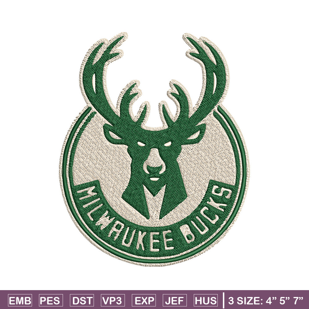Milwaukee Bucks logo Embroidery, NBA Embroidery, Sport embroidery, Logo Embroidery, NBA Embroidery design.jpg