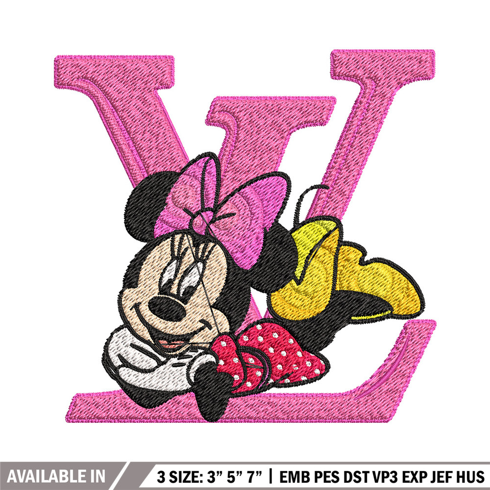 Minnie pink lv Embroidery Design, Lv Embroidery, Brand Embroidery, Embroidery File, Logo shirt, Digital download.jpg