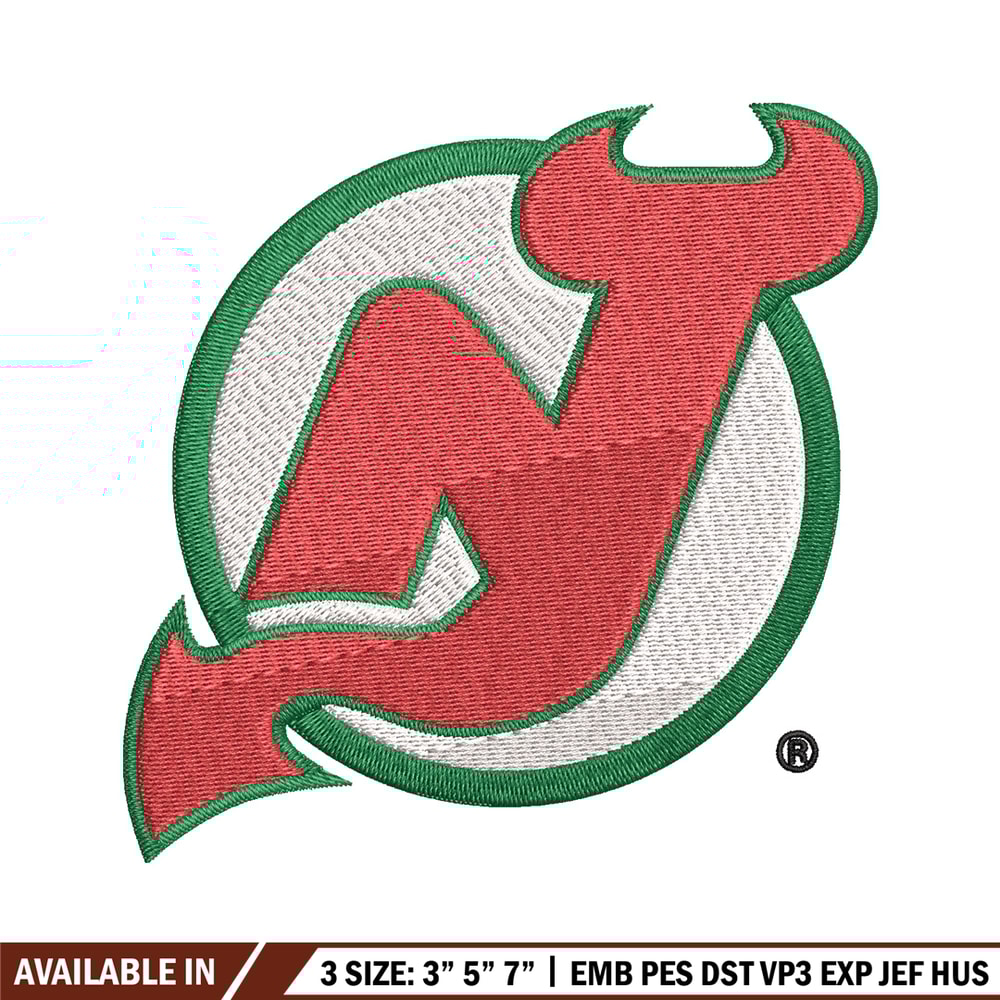New Jersey Devils logo Embroidery, NHL Embroidery, Sport embroidery, Logo Embroidery, NHL Embroidery design..jpg