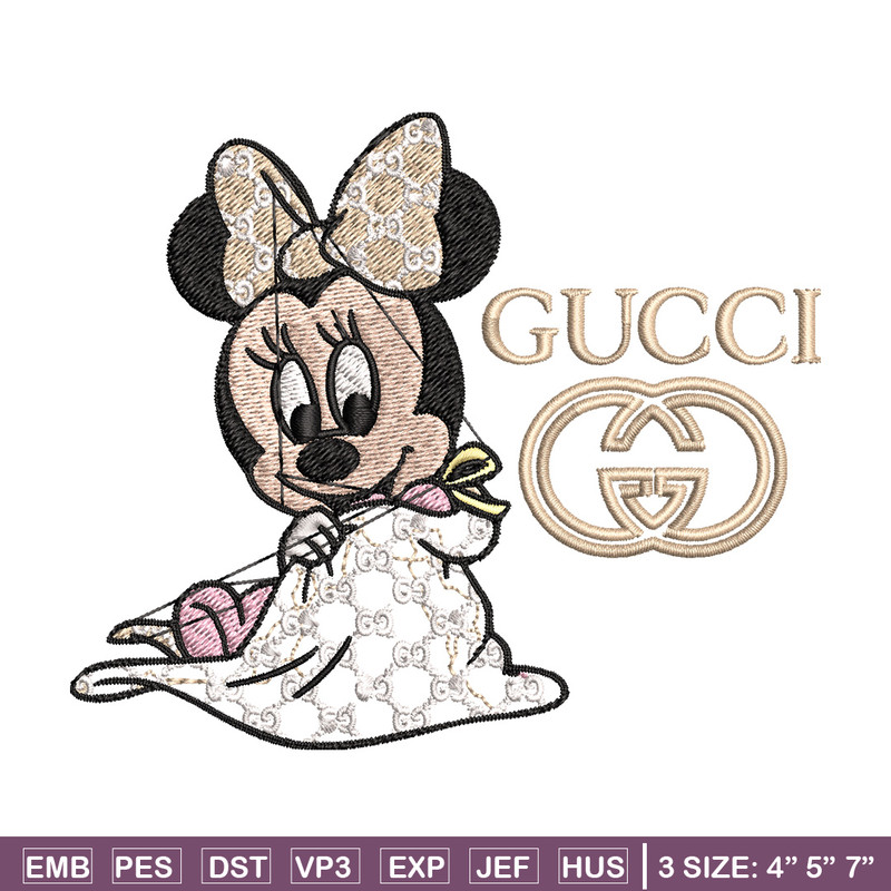 Minnie baby Embroidery Design, Gucci Embroidery, Embroidery File, Logo shirt, Sport Embroidery, Digital download.jpg