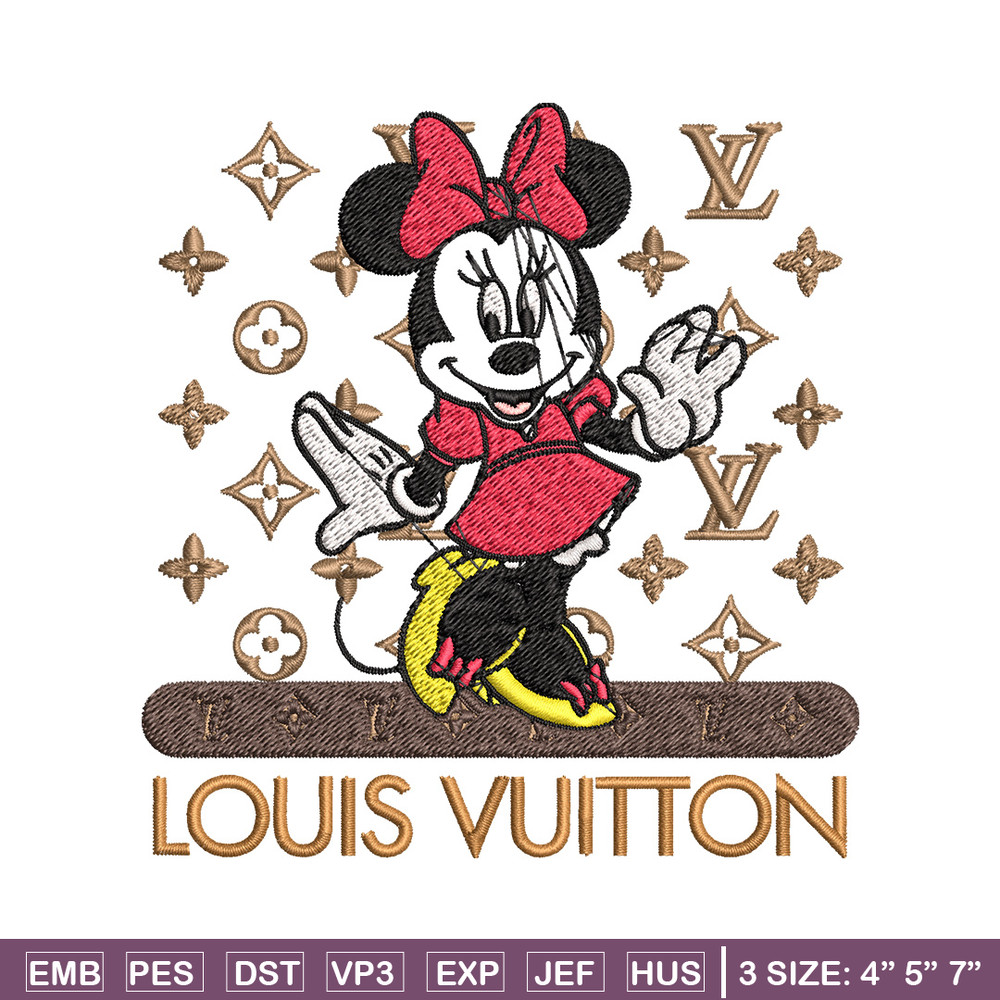 Minnie logo lv Embroidery Design, Lv Embroidery, Embroidery File, Brand Embroidery, Logo shirt, Digital download.jpg