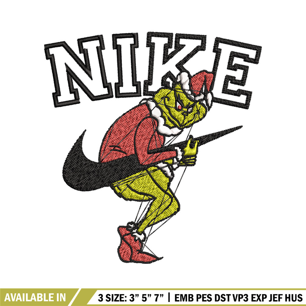 Nike grinch Embroidery Design, Chrismas Embroidery, Nike Embroidery, Embroidery File, Logo shirt, Digital download.jpg