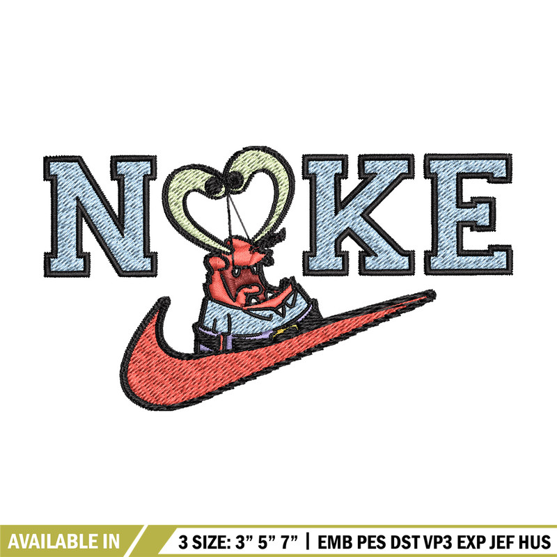 Nike krab Embroidery Design, Spongebob Embroidery, Nike Embroidery, Embroidery File, Logo shirt,Digital download.jpg